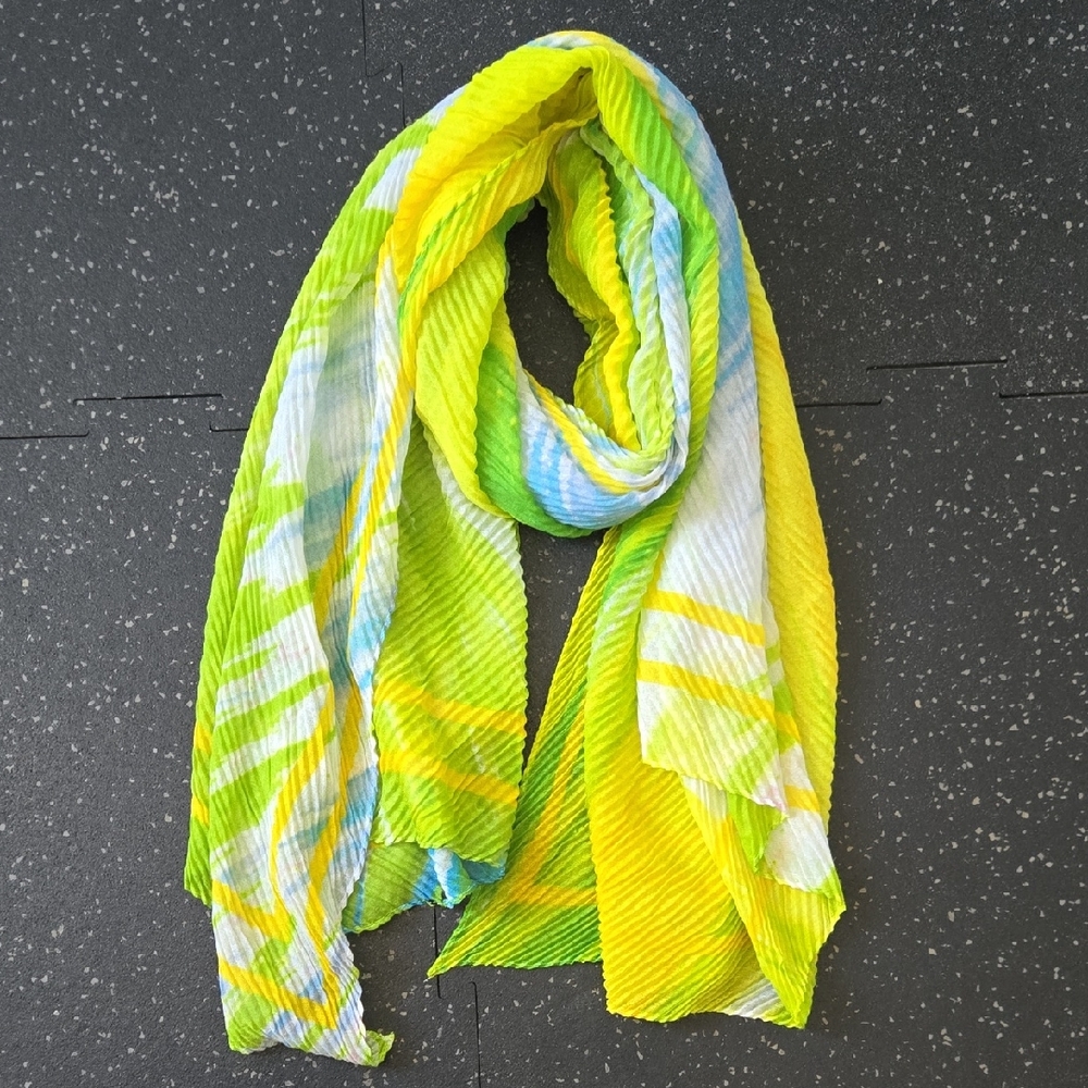 Desigual Multicolor Scarf with Yellow and Green Accents